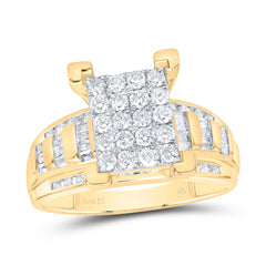 10kt Yellow Gold Womens Round Diamond Cindys Dream Cluster Bridal Wedding Engagement Ring 7/8 Cttw - Size 5