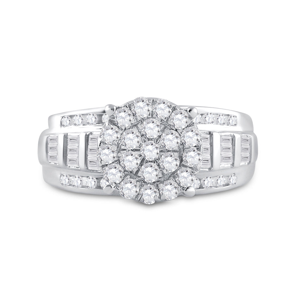 10K White Gold 7/8 CTW-Natural Diamondring 4.74 Gram