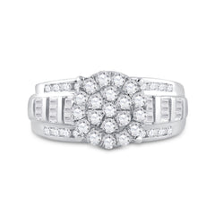10K White Gold 7/8 CTW-Natural Diamondring 4.74 Gram