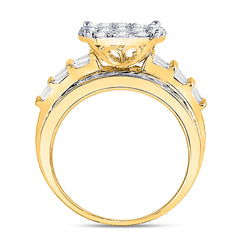 10kt Yellow Gold Womens Round Diamond Cindys Dream Cluster Bridal Wedding Engagement Ring 2.00 Cttw
