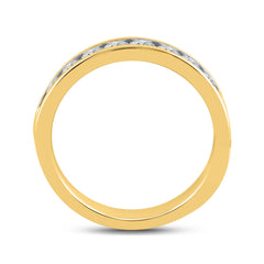 14kt Yellow Gold Womens Round Diamond Channel-set 4mm Wedding Band 3/4 Cttw