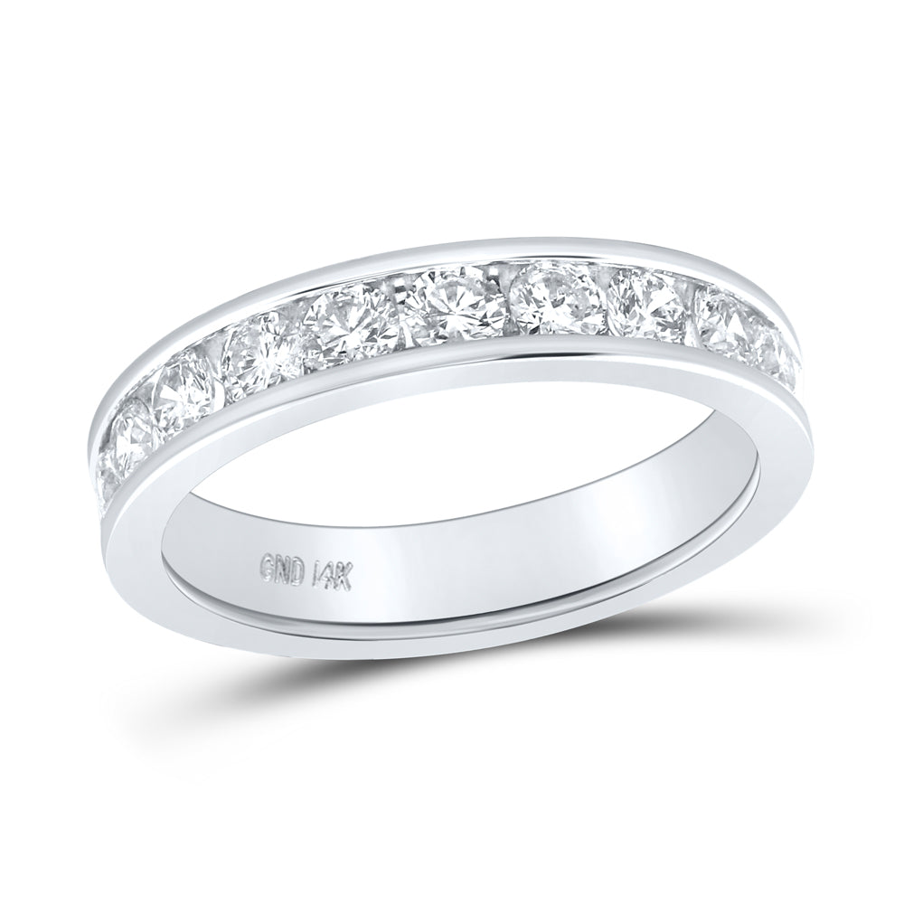 14kt White Gold Womens Round Channel-set Diamond 4.5mm Wedding Band 1.00 Cttw