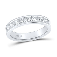 14kt White Gold Womens Round Channel-set Diamond 4.5mm Wedding Band 1.00 Cttw