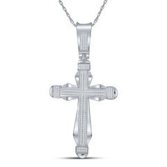 10K White Gold 1/2 Ct-Natural Diamondcross Mens Charm 8.37 Gram