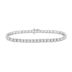 14kt White Gold Womens Round Diamond Studded Tennis Bracelet 2.00 Cttw