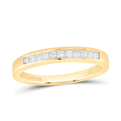 14kt Yellow Gold Womens Princess Diamond Wedding Channel Set Band 1/4 Cttw Size 8
