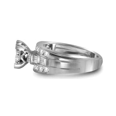 10kt White Gold Womens Princess Diamond Cluster Bridal Wedding Engagement Ring 1/2 Cttw - Size 5