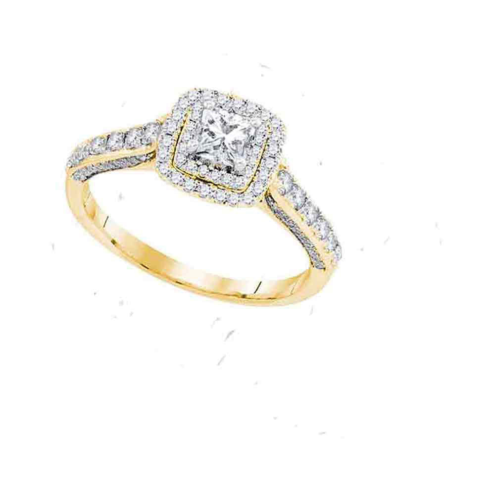 14K Yellow Gold Womens Princess Diamond Solitaire Bridal Wedding Engagement Ring 1.00 CTW Size 11 (Certified) 2.86 Gram