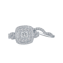 14kt White Gold Womens Princess Diamond Bridal Wedding Engagement Ring Band Set 2.00 Cttw (Certified)