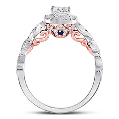 14kt Two-tone Gold Womens Princess Diamond Solitaire Bridal Wedding Engagement Ring 3/4 Cttw (Certified)