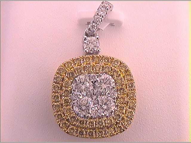 1 5/8CTW-DIA GIFT YELLOW  DIAMOND PENDANT