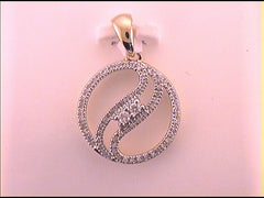 10kt Yellow Gold Womens Diamond 2-Stone Fashion Pendant 1/6 Cttw