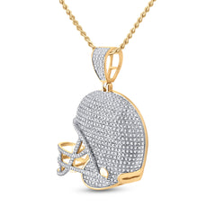 3/4CTW-DIA CN HELMET MENS CHARM