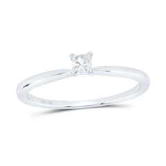 14K White Gold Womens Princess Diamond Solitaire Bridal Wedding Engagement Ring 1/6 CTW 1.54 Gram