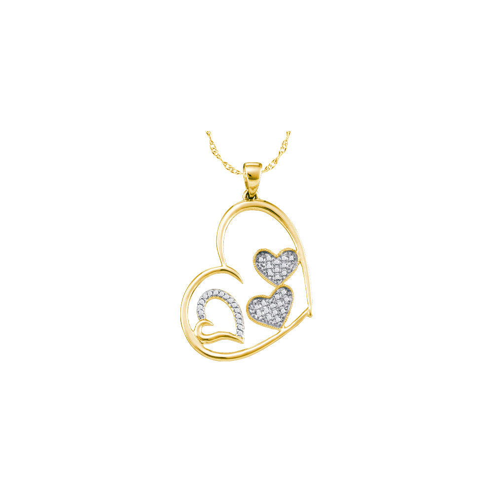 1/8CTW-DIA HEART PENDANT