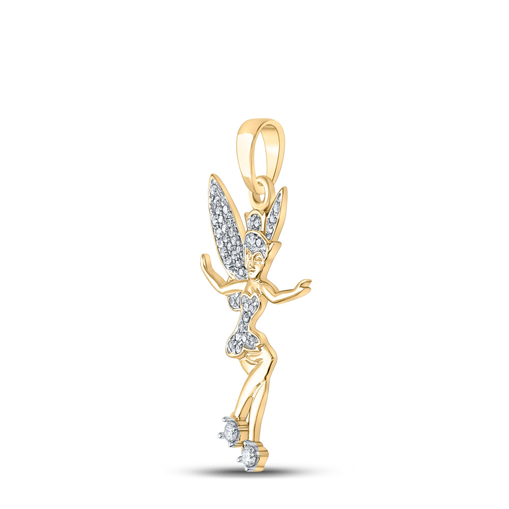 10K Yellow Gold 1/4 CTW-Natural Diamond Fashion Pendant 1.88 Gram