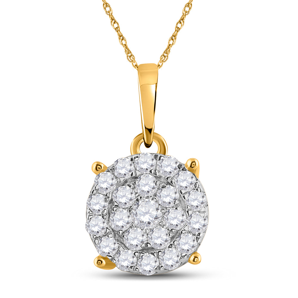 10K Yellow Gold 1 1/2 CTW-Natural Diamondcindy Pendent 3.9 Gram