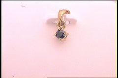 10kt Yellow Gold Womens Round Black Color Enhanced Diamond Solitaire Pendant 1/8 Cttw