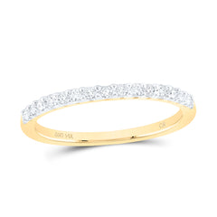 14kt Yellow Gold Womens Round Diamond Wedding Band 1/6 Cttw