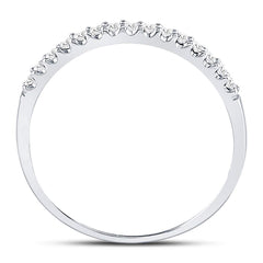 14k White Gold Round Diamond Womens Slender Stackable Size 6 Wedding Band 1/6 Cttw