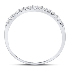 14k White Gold Round Diamond Womens Slender Stackable Size 6 Wedding Band 1/6 Cttw