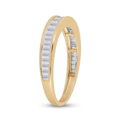 10kt Yellow Gold Womens Baguette Diamond Wedding Anniversary Band 1/2 Cttw