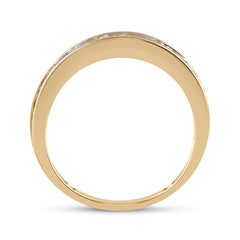 10kt Yellow Gold Womens Baguette Diamond Wedding Anniversary Band 1/2 Cttw