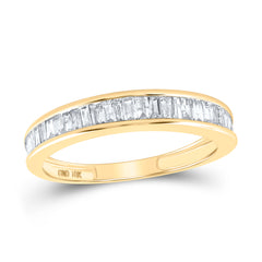 10kt Yellow Gold Womens Baguette Diamond Wedding Anniversary Band 1/2 Cttw