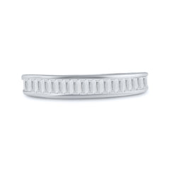 10kt White Gold Womens Baguette Diamond Wedding Anniversary Band 1/2 Cttw