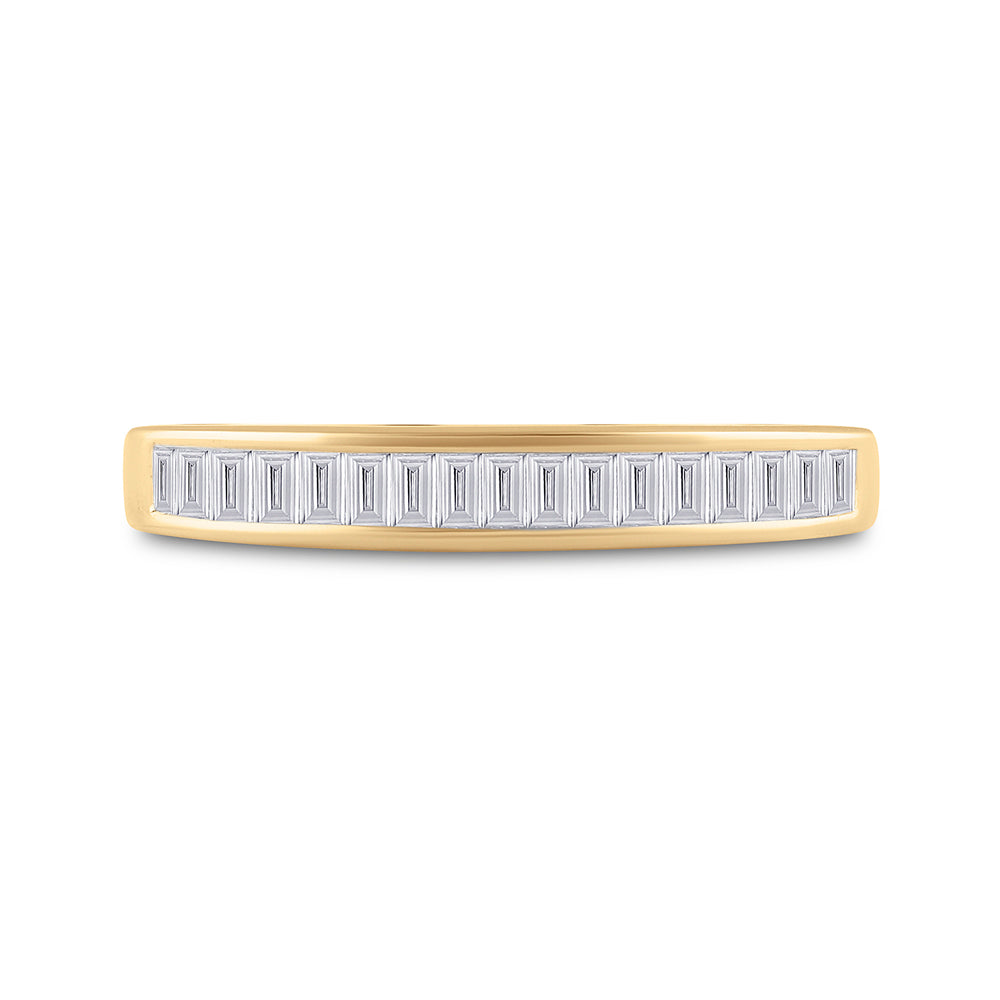 10kt Yellow Gold Womens Baguette Diamond Wedding Band Ring 1/4 Cttw