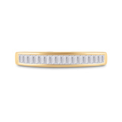 10kt Yellow Gold Womens Baguette Diamond Wedding Band Ring 1/4 Cttw