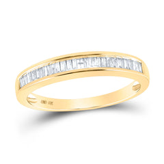10kt Yellow Gold Womens Baguette Diamond Wedding Band Ring 1/4 Cttw