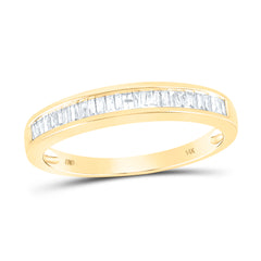 14kt Yellow Gold Womens Baguette Diamond Wedding Band Ring 1/4 Cttw