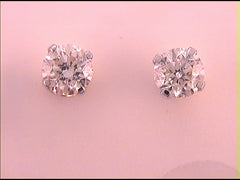 3/4CT-DIA ROUND STUDS (PLATINUM) CERTI