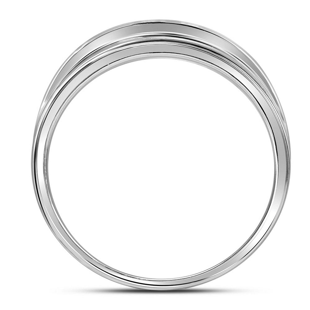 10K White Gold Mens Round Natural Diamond Wedding Channel-Set Band Ring 1.00 CTW 4.69 Gram