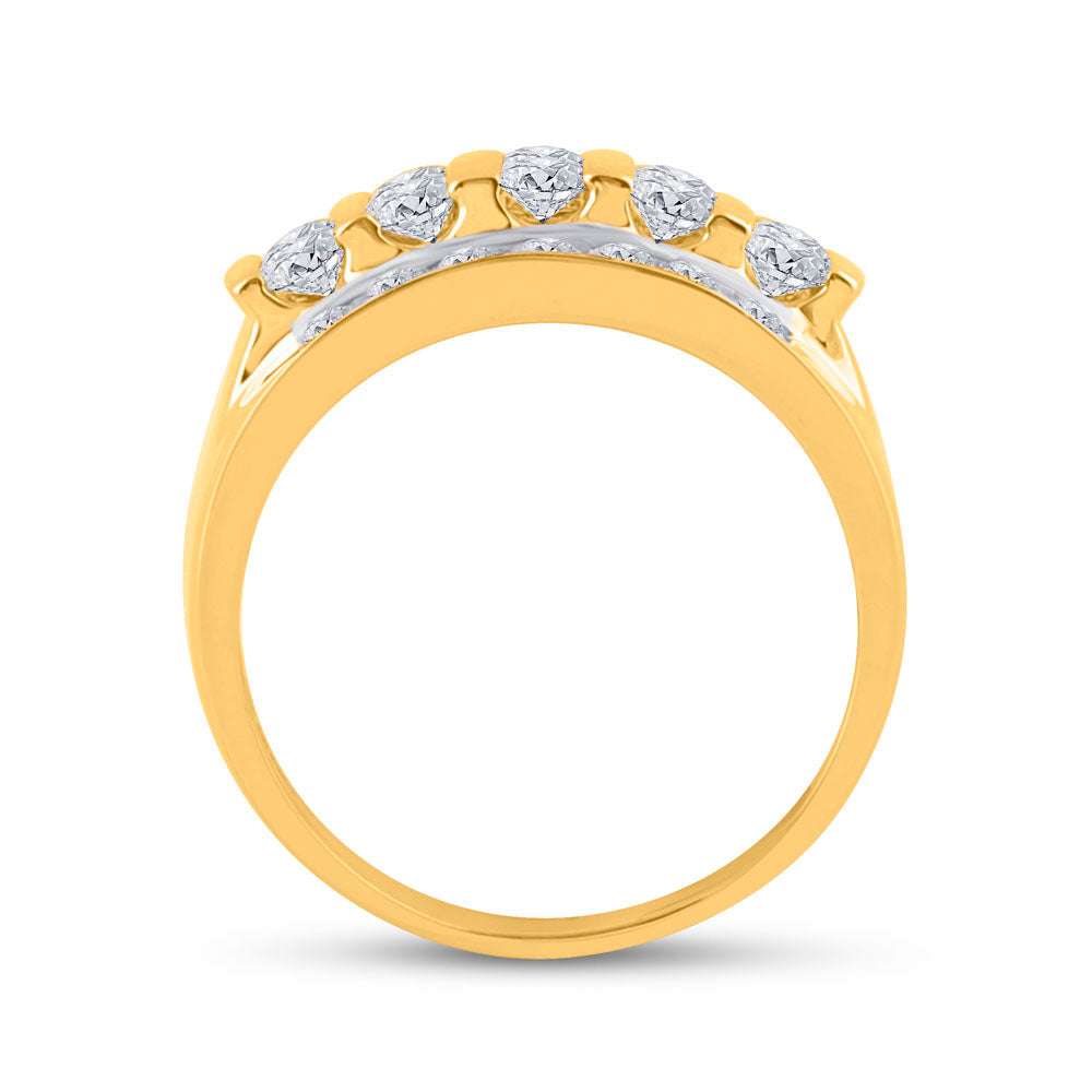14kt Yellow Gold Mens Round Diamond Wedding Channel Set Band Ring 2.00 Cttw