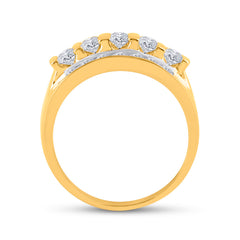 14kt Yellow Gold Mens Round Diamond Wedding Channel Set Band Ring 2.00 Cttw