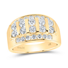 14kt Yellow Gold Mens Round Diamond Wedding Channel Set Band Ring 2.00 Cttw