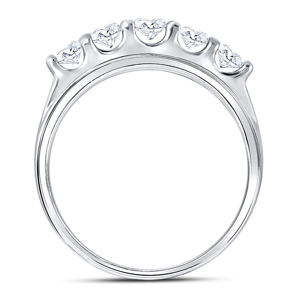 14kt White Gold Mens Round Diamond Wedding Channel Set Band Ring 2.00 Cttw
