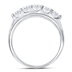14kt White Gold Mens Round Diamond Wedding Channel Set Band Ring 2.00 Cttw