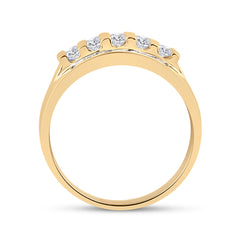 14kt Yellow Gold Mens Round Diamond Wedding Channel Set Band Ring 1.00 Cttw