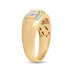 10kt Yellow Gold Mens Round Diamond Wedding Channel Set Band Ring 1.00 Cttw