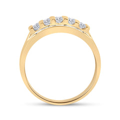 10kt Yellow Gold Mens Round Diamond Wedding Channel Set Band Ring 1.00 Cttw