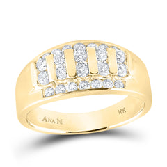 10kt Yellow Gold Mens Round Diamond Wedding Channel Set Band Ring 1.00 Cttw