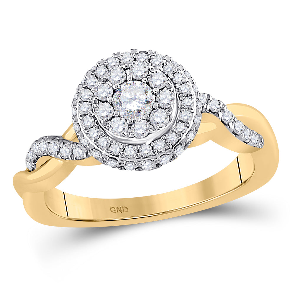 10K Yellow Gold 3/4 CTW-Natural Diamond Bridal Ring 5.13 Gram
