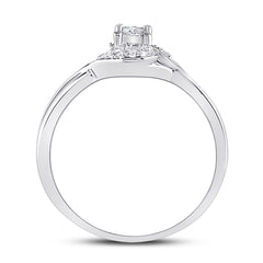 10kt White Gold Womens Round Diamond Solitaire Promise Bridal Ring 1/10 Cttw