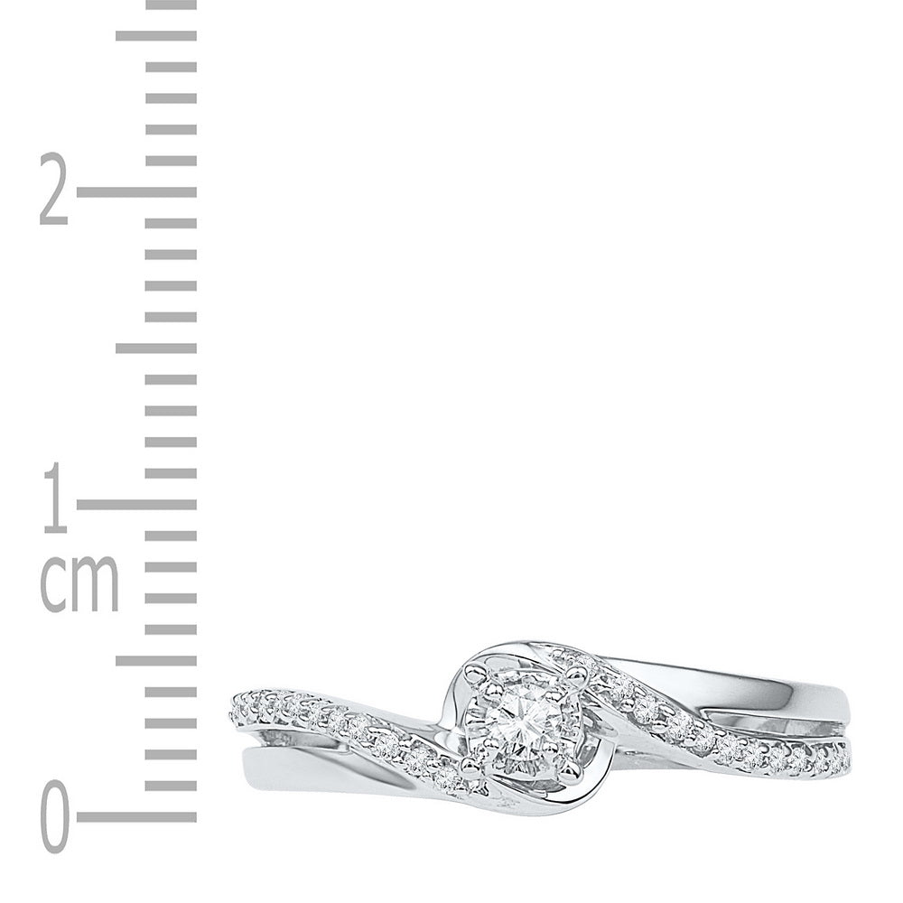 10K White Gold Womens Round Natural Diamond Solitaire Bridal Wedding Engagement Ring 1/8 CTW 2.46 Gram
