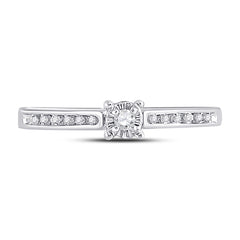 10K White Gold Womens Round Natural Diamond Solitaire Bridal Wedding Engagement Ring 1/10 CTW 2.04 Gram