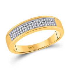 10kt Yellow Gold His & Hers Round Diamond Square Cluster Matching Bridal Wedding Ring Band Set 5/8 Cttw
