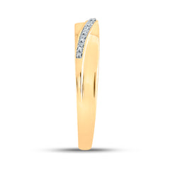 10kt Yellow Gold His & Hers Round Diamond Square Cluster Matching Bridal Wedding Ring Band Set 1/12 Cttw